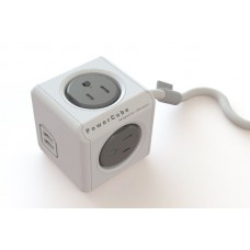 Allocacoc Powercube Extended Remote. Сетевой разветвитель (4 розетки, 2 USB) с удлинителем (1,5 м)